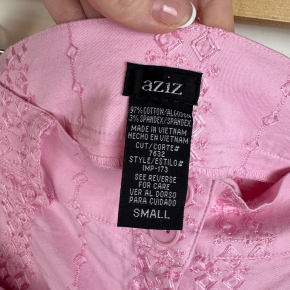 Aziz VTG Blazer and Pants Set Small Pink Embroidered Suit Coquette Y2K‎ Retro - Picture 13 of 16